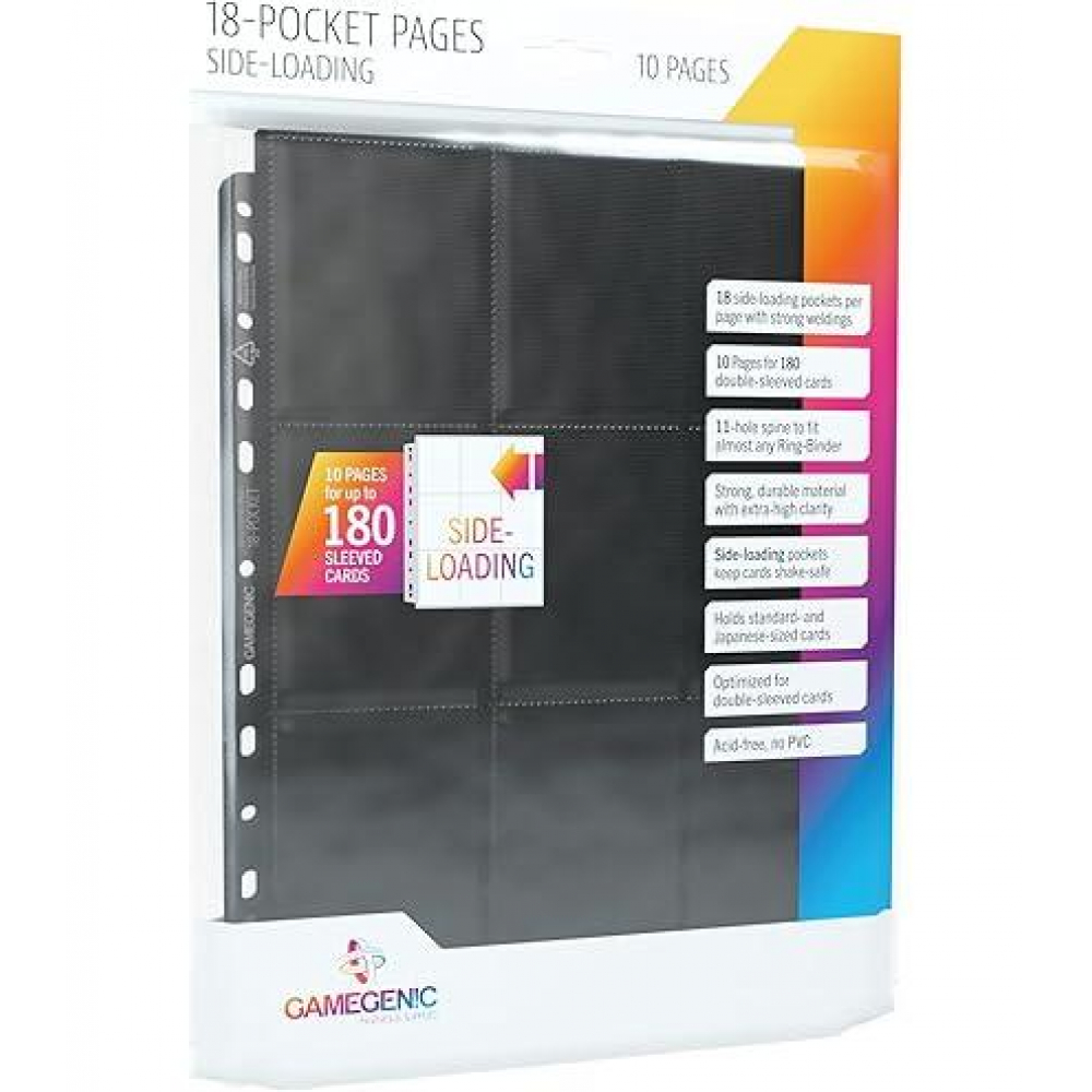 Lot De 10 Feuilles De Classeur - 18 Cases  - Sideload - Noir