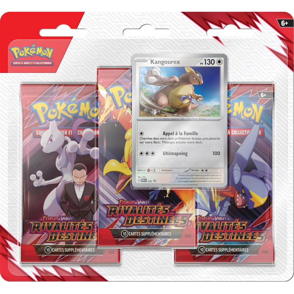 Pok�mon - Tripack 3 Boosters - EV10 Ecarlate et Violet - Rivalit�s Destin�es : Kangourex 