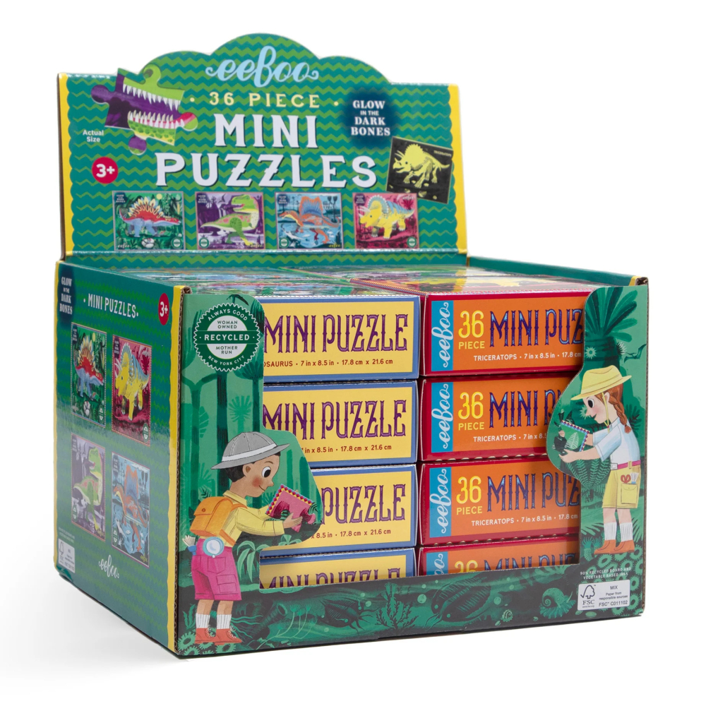 Mini Puzzles Eeboo - Dinosaures (1 parmi 4 visuels diff�rents)