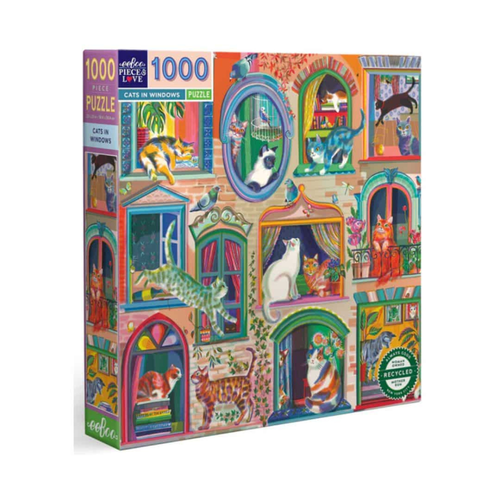 Puzzle - Cats in windows - 1000 pi�ces