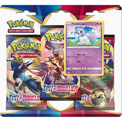 Tripack 3 Boosters Pok�mon EB01 - �p�e et Bouclier 1 - Ponyta de Galar