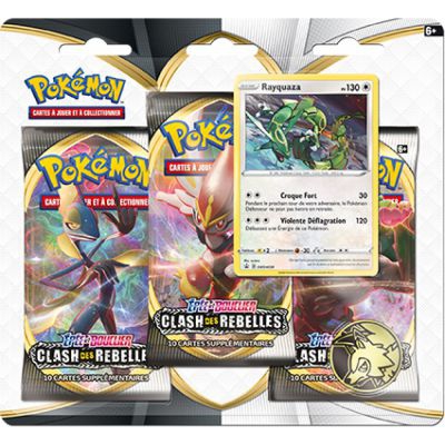 Tripack 3 Boosters Pok�mon EB02 - �p�e et Bouclier 2 Clash des Rebelles - Rayquaza