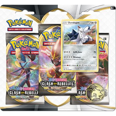 Tripack 3 Boosters Pok�mon EB02 - �p�e et Bouclier 2 Clash des Rebelles - Duralugon