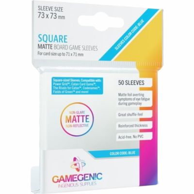 Prot�ges cartes Sp�ciaux  Matte Board Game Sleeves - Square 73x73mm (71x71mm) par 50 Anti-Reflets