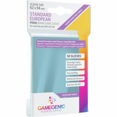 Prot�ges cartes Sp�ciaux  Prime Board Game Sleeves - Standard European 62x94mm (60x92mm) par 50