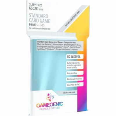 Prot�ges cartes Sp�ciaux  50 Prime Sleeves - 66x91mm Standard Card Game