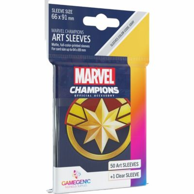 Prot�ges Cartes Standard  50 Prime Sleeves - 66x91mm Standard Card Game - Marvel Champions Captain Marvel