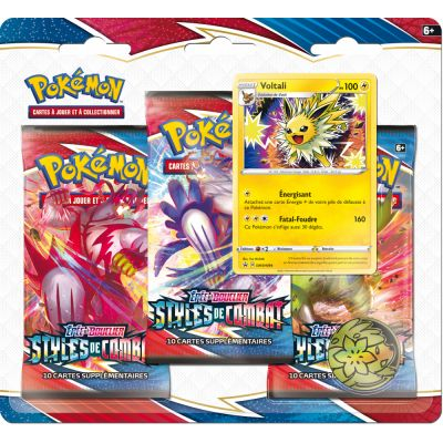 Tripack 3 Boosters Pok�mon EB05 - �p�e et Bouclier 5 Styles de Combat - Voltali