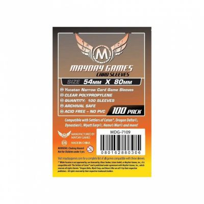 Prot�ges cartes Sp�ciaux  Mayday Games - Yucatan Narrow 54x80mm - par 100
