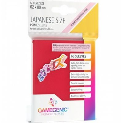 Prot�ges Cartes Format JAP  60 Japanese Prime Sleeves - Rouge
