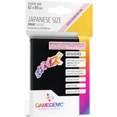 Prot�ges Cartes Format JAP  60 Japanese Prime Sleeves - Noir