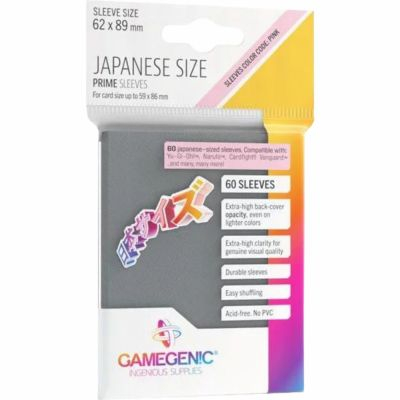 Prot�ges Cartes Format JAP  60 Japanese Prime Sleeves - Gris Fonc�