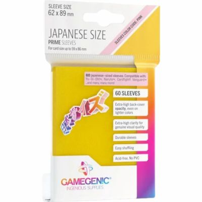 Prot�ges Cartes Format JAP  60 Japanese Prime Sleeves - Jaune