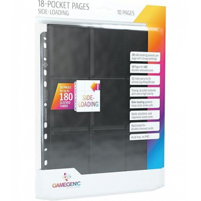 Classeurs et/ou Feuilles  Lot De 10 Feuilles De Classeur - 18 Cases  - Sideload - Noir