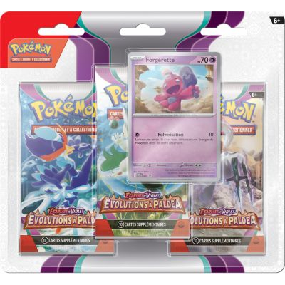 Tripack 3 Boosters Pok�mon EV02 Ecarlate et Violet - Evolutions � Paldea : Forgerette