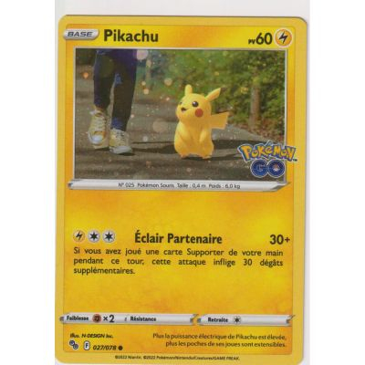 Cartes Sp�ciales Pok�mon Promo - Pokemon Ep�e & Bouclier - Pikachu - GO 027 - FR