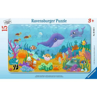  R�flexion Ravensburger - Puzzle cadre 15 Pi�ces - Petits animaux sous l'eau