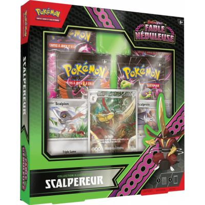 Coffret 4 Boosters Pok�mon Collection Illustration - EV6.5 Ecarlate et Violet - Fable N�buleuse : Scalpereur