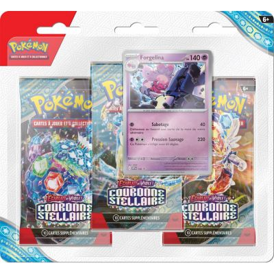 Tripack 3 Boosters Pok�mon EV07 Ecarlate et Violet - Couronne Stellaire : Forgelina