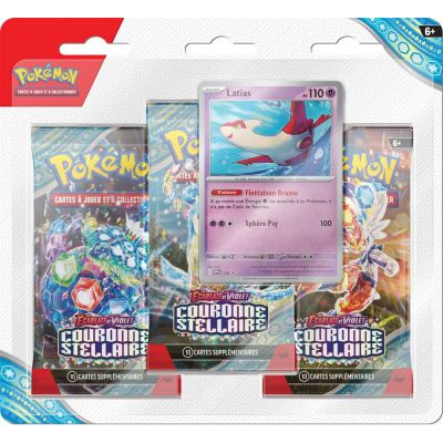 Tripack 3 Boosters Pok�mon EV07 Ecarlate et Violet - Couronne Stellaire : Latias