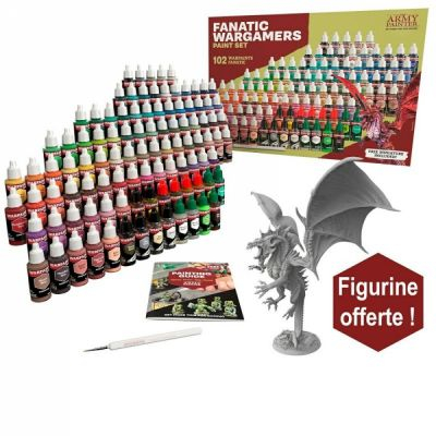   Warpaints Fanatic - Fanatic Wargamers Paint Set (102 Warpaints Fanatic + Free Brush + Free Miniature included)
