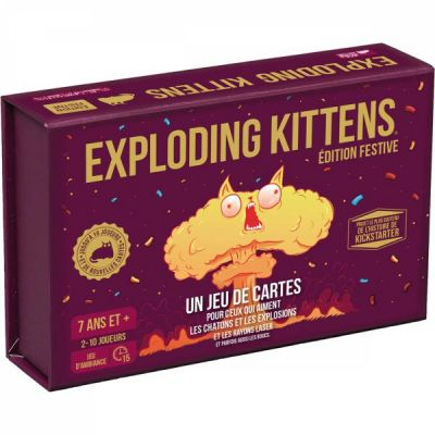Jeu de Cartes Best-Seller Exploding Kittens �dition festive - nouvelle version