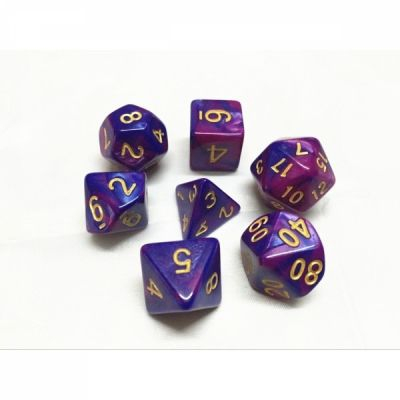 D�s et Gemmes Jeu de R�le Lot de 7 d�s - Fusion Bleu et Violet