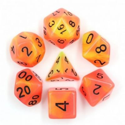 D�s et Gemmes Jeu de R�le Lot de 7 d�s - Feu Phosphorescent