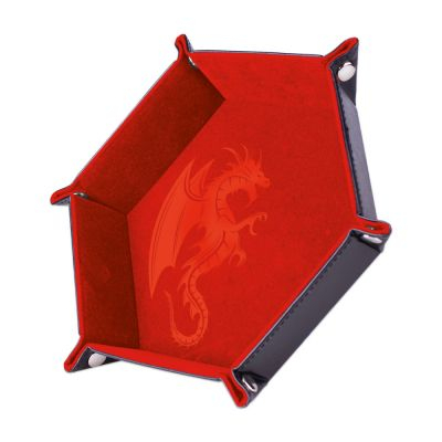 D�s et Gemmes Aventure Piste de D�s - Dragon Rouge - Cuir et Velours - Rouge