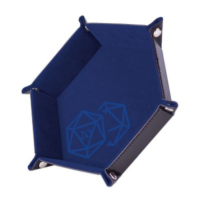 D�s et Gemmes Aventure Piste de D�s - Critical Blue : D20 - 19 x19 cm Cuir et Velours - Bleu Fonc�