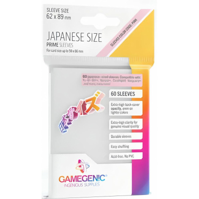 Prot�ges Cartes Format JAP  60 Japanese Prime Sleeves - Blanc