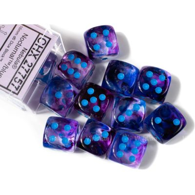 D�s et Gemmes Jeu de R�le Chessex - Set de 12 D�s - � 6 Faces Couleur - Nebula - Nocturnal / blue - CHX 27757
