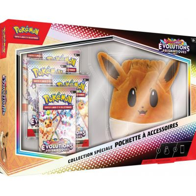 Coffret 5 Boosters Pok�mon EV8.5 Ecarlate et Violet - Evolutions Prismatiques - Collection Sp�ciale Pochette � Accessoires