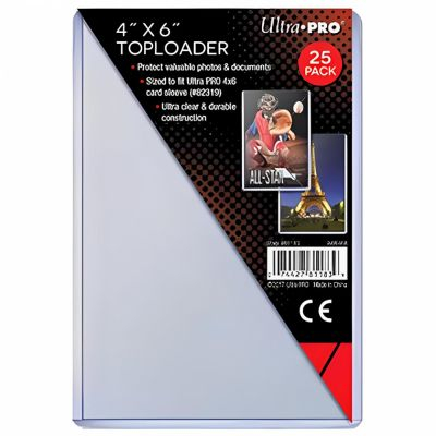 Prot�ges cartes Sp�ciaux  Toploader 4"x6" Transparent Par 25 (format 116 mm x 165 mm)