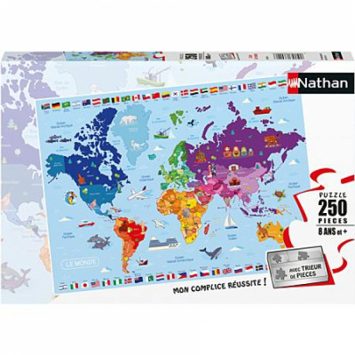 Bas� sur votre Logique R�flexion Nathan Puzzle - Collection Evasion: Carte du monde 250 pi�ces