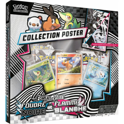Coffret 4 Boosters Pok�mon EV10.5 Ecarlate et Violet - Foudre Noire & Flamme Blanche - Collection Poster
