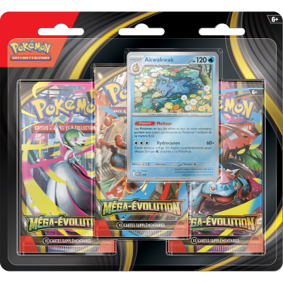 Tripack 3 Boosters Pok�mon ME01 M�ga Evolution : Akwakwak