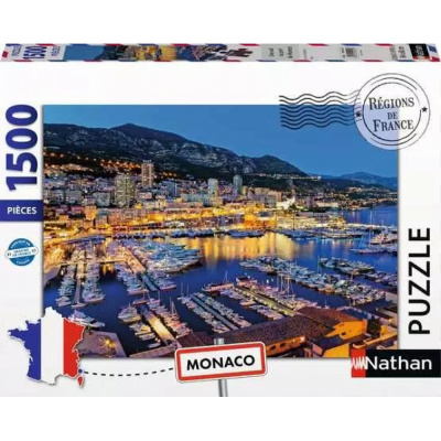 Bas� sur votre Logique R�flexion Nathan - Puzzle 1500 pi�ces - Collection R�gions de France : Une nuit au port de Monaco