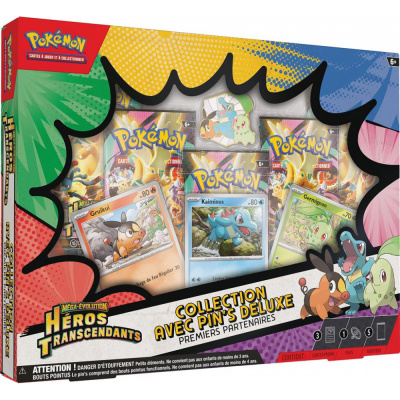 Coffret 5 Boosters Pok�mon ME2.5 : M�ga-�volution - H�ros Transcendants - Collection avec Pin's Deluxe - Premiers Partenaires