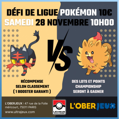 D�fi de Ligue Pok�mon - Samedi 28 Novembre � 10h - Oberkampf