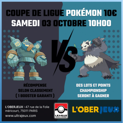 Coupe de Ligue Pok�mon - Samedi 3 octobre � 10h - Oberkampf